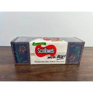 Vintage ScotTowels Box Disposable Hand Towels 50 One-Ply
